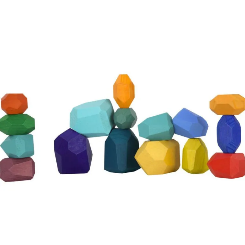 Nenittos Piedras de Madera Apilables 16 Piezas> Juguetes Educativos|Primera Infancia