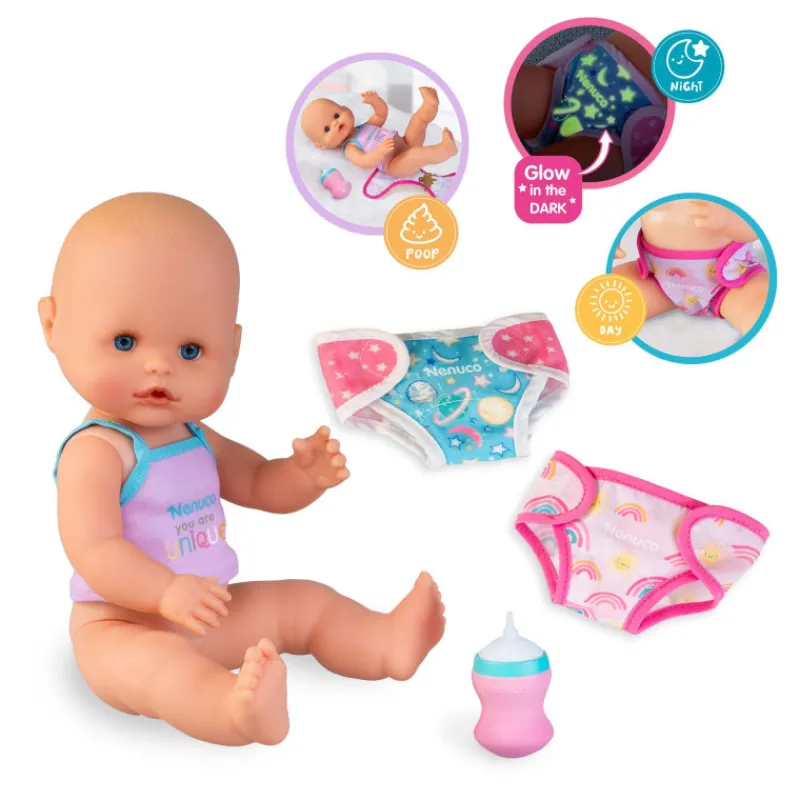 Nenuco Pop Muñeco con 2 Pañales Reutilizables y Accesorios> Muñecas