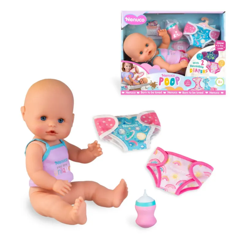 Nenuco Pop Muñeco con 2 Pañales Reutilizables y Accesorios> Muñecas