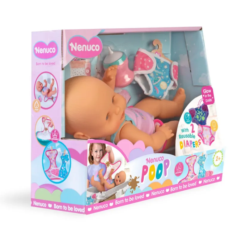 Nenuco Pop Muñeco con 2 Pañales Reutilizables y Accesorios> Muñecas