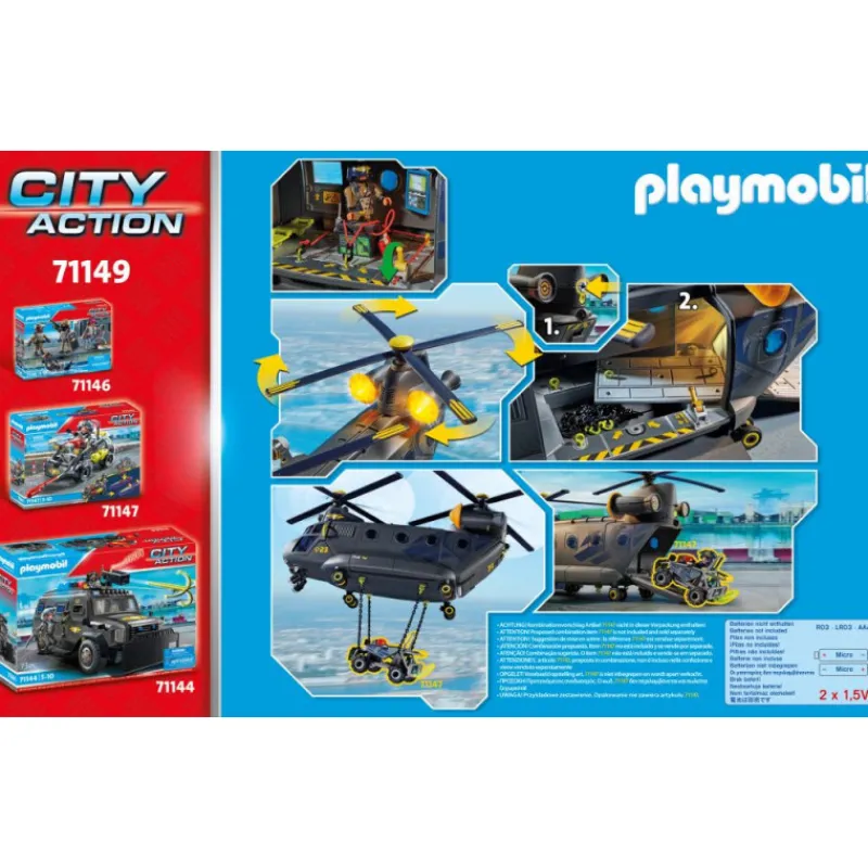 Playmobil City Action Fuerza Especiales Helicóptero Banana - 71149> Vehículos Y Pistas