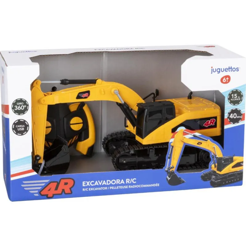 4r Retroexcavadora Radio Control> Vehículos Y Pistas