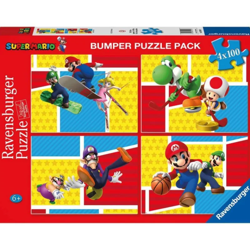 Super mario Ravensburger Puzzle 4 x 100 Piezas> Puzzles