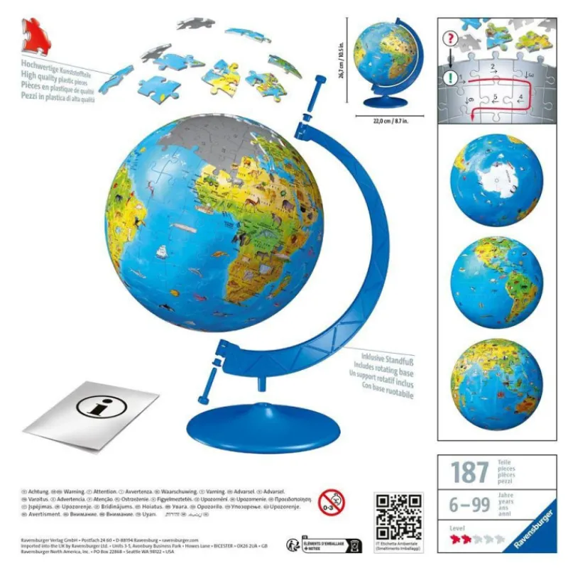 Otras marcas Ravensburger Puzzle 3D 180 Piezas Globo Terráqueo Nueva Edición> Puzzles|Vuelta Al Cole