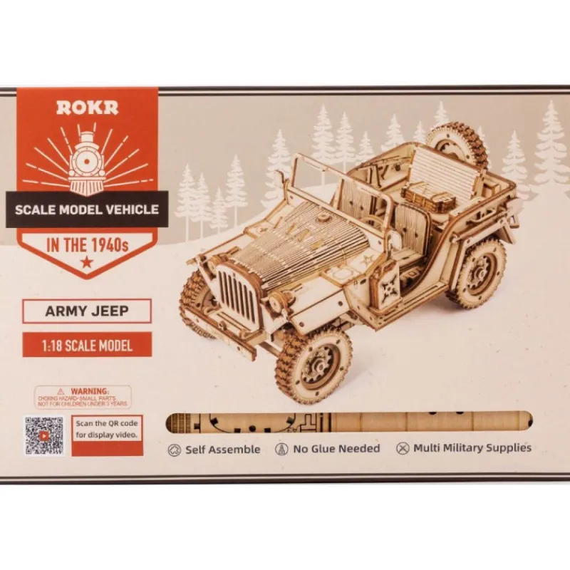 Otras marcas Robotime Jeep del Ejército Maqueta de Madera> Construcción|Fan Zone
