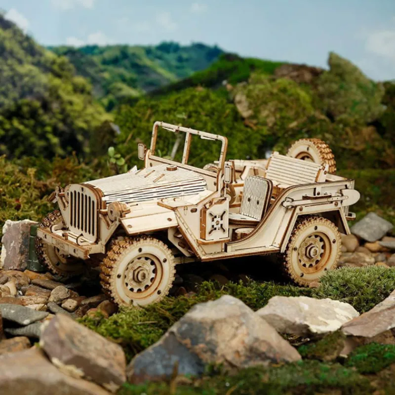 Otras marcas Robotime Jeep del Ejército Maqueta de Madera> Construcción|Fan Zone