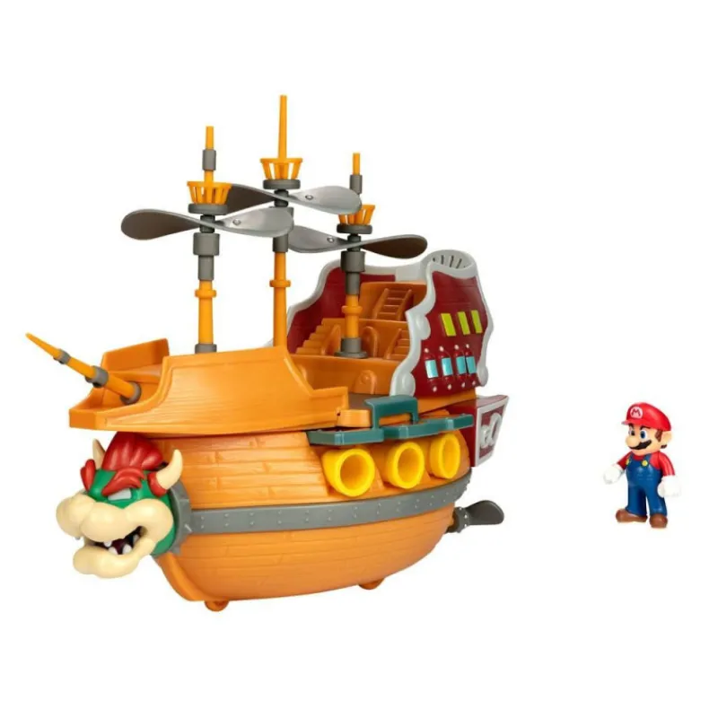 Super mario Aeronave Deluxe Bowser Playset> Figuras Acción