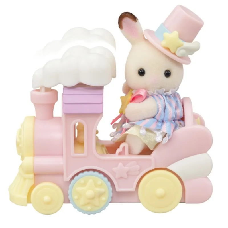 Sylvanian families Crème Chocolate en Tren y Erin Panda en Avión> Figuras Acción