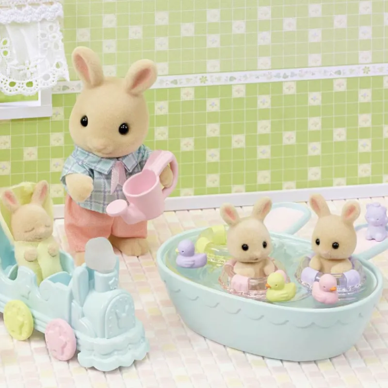 Sylvanian families La Hora Del Baño De Los Trillizos> Figuras Acción
