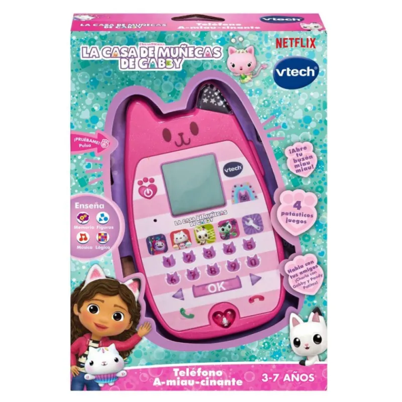 Vtech Baby Teléfono A-Miau-Cinante La casa de Muñecas de Gabby> Juguetes Electrónicos