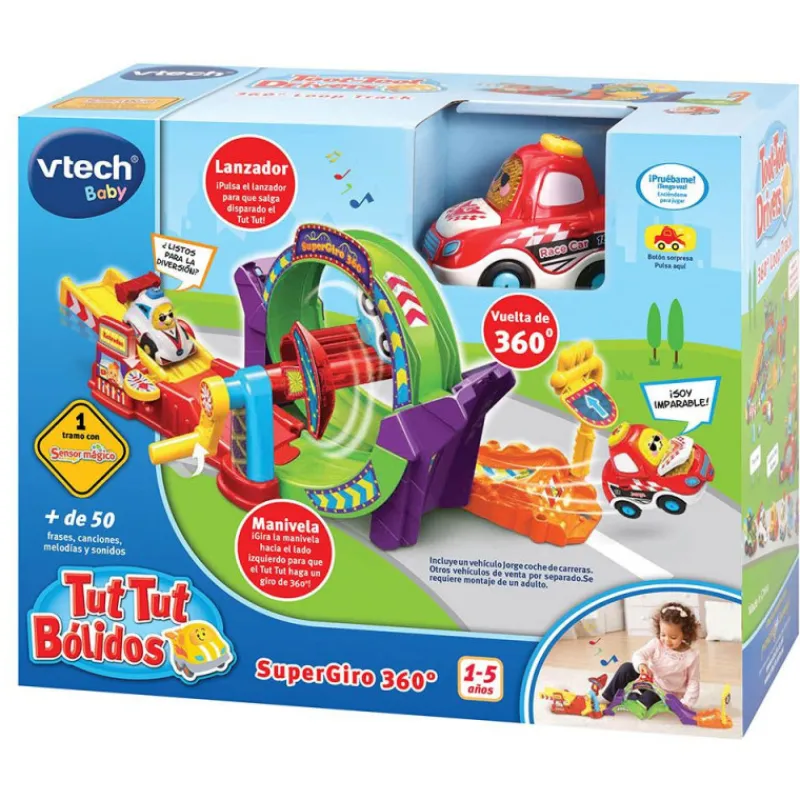 Vtech Baby Tut Tut Bólidos Supergiro 360º con Jorge Coche de Carreras> Vehículos Y Pistas